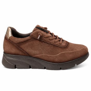 Дамски ежедневни обувки от естествен велур кафяви 3319