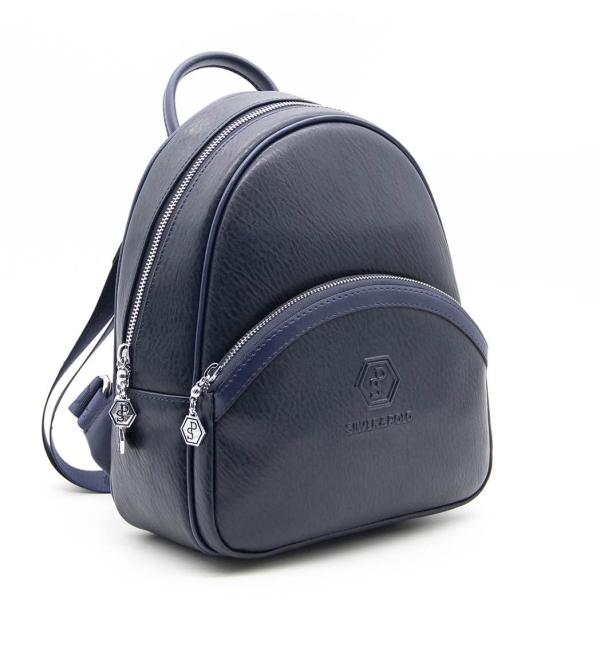 Дамска раница тъмно синя 945 M69 Marlo Soft Silver&Polo