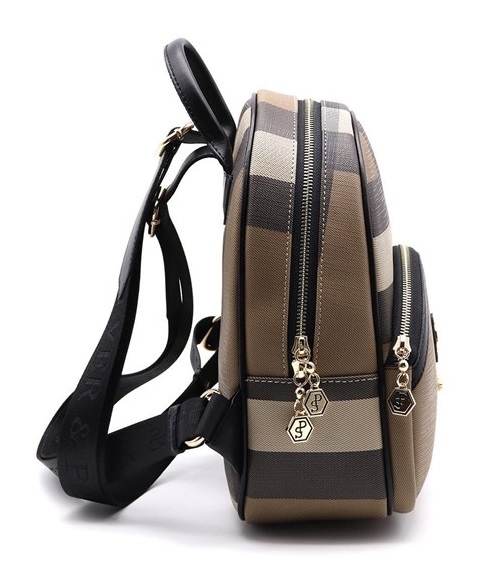 Дамска раница в кафяво 945 M80 Kareli ekose Silver&Polo