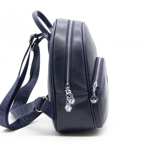 Дамска раница тъмно синя 945 M69 Marlo Soft Silver&Polo