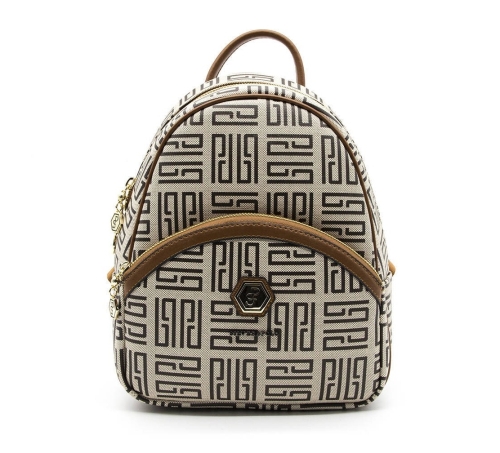 Дамска раница в бежово и кафяво 945 M11 PP Labirent Silver&Polo