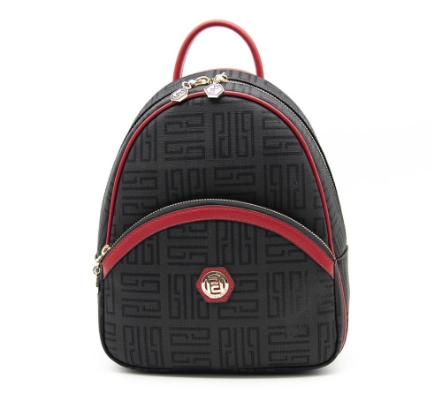 Дамска раница в черно и червено 945 M11 PP Labirent Silver&Polo
