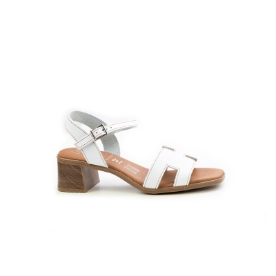 Дамски ежедневни сандали от естествена кожа в бяло 5901 Oh My Sandals