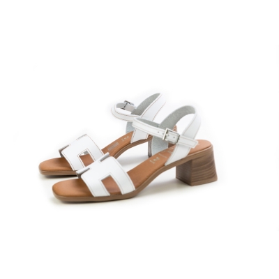 Дамски ежедневни сандали от естествена кожа в бяло 5901 Oh My Sandals