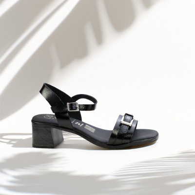 Дамски ежедневни сандали от естествена кожа черни 5907 Oh My Sandals