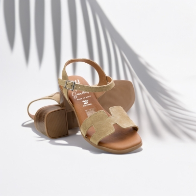 Дамски ежедневни сандали от естествен велур бежови 5901 Oh My Sandals