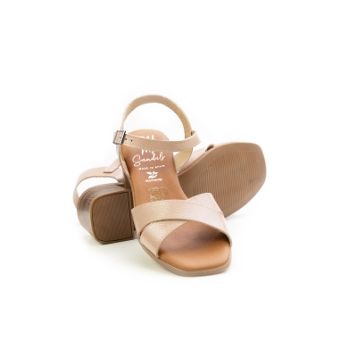 Дамски ежедневни сандали от естествена кожа пудра 5908 Oh My Sandals