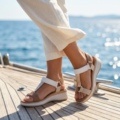 Дамски ежедневни сандали от естествена кожа в бяло 5940 Oh My Sandals