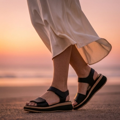 Дамски ежедневни сандали от естествена кожа черни 5942 Oh My Sandals