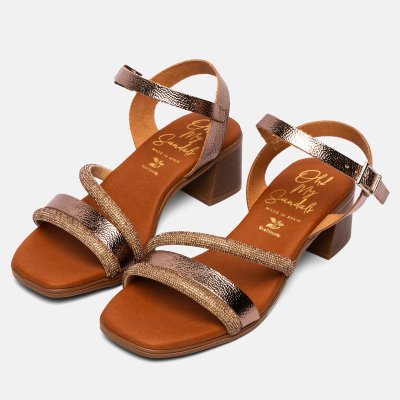Дамски ежедневни сандали от естествена кожа в злато 5905 Oh My Sandals